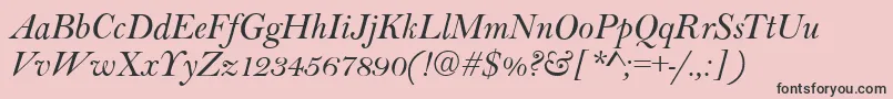 BaltimoreItalic Font – Black Fonts on Pink Background