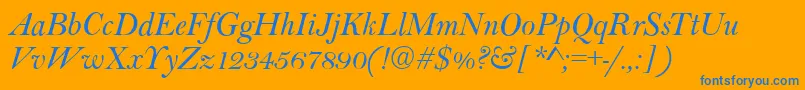 BaltimoreItalic Font – Blue Fonts on Orange Background
