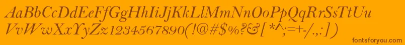 BaltimoreItalic Font – Brown Fonts on Orange Background