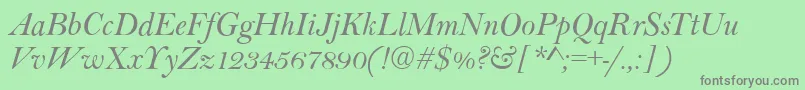 フォントBaltimoreItalic – 緑の背景に灰色の文字