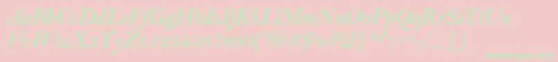 BaltimoreItalic-Schriftart – Grüne Schriften auf rosa Hintergrund