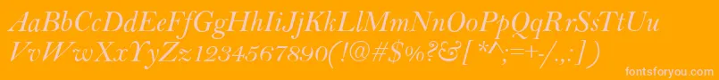 BaltimoreItalic Font – Pink Fonts on Orange Background