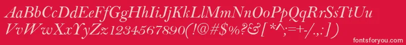 BaltimoreItalic Font – Pink Fonts on Red Background