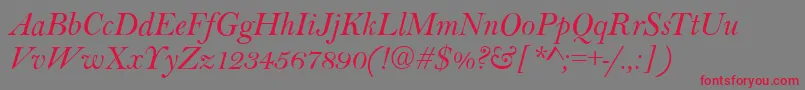 BaltimoreItalic Font – Red Fonts on Gray Background