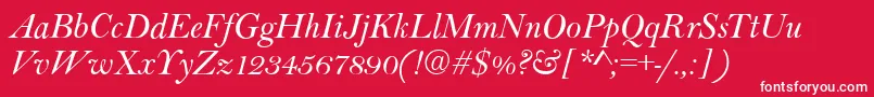 BaltimoreItalic Font – White Fonts on Red Background