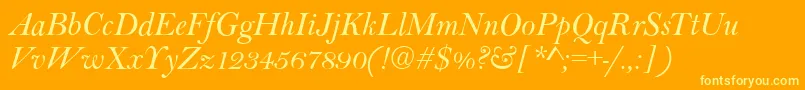 BaltimoreItalic Font – Yellow Fonts on Orange Background