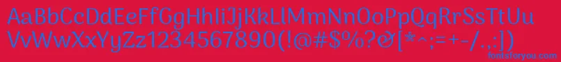 ArimakoshiRegular-fontti – siniset fontit punaisella taustalla