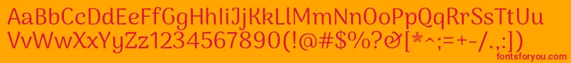 fuente ArimakoshiRegular – Fuentes Rojas Sobre Fondo Naranja