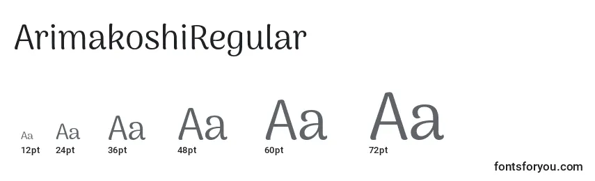 Размеры шрифта ArimakoshiRegular