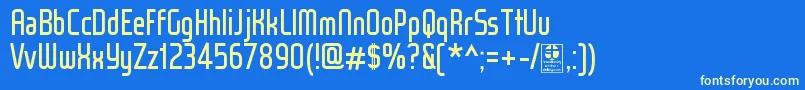 WoxModelistRegularDemo Font – Yellow Fonts on Blue Background