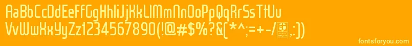 WoxModelistRegularDemo Font – Yellow Fonts on Orange Background