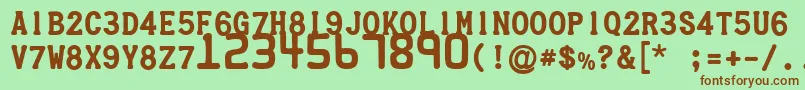 Шрифт Credc – коричневые шрифты на зелёном фоне