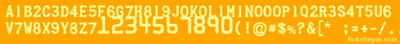 フォントCredc – オレンジの背景に黄色の文字