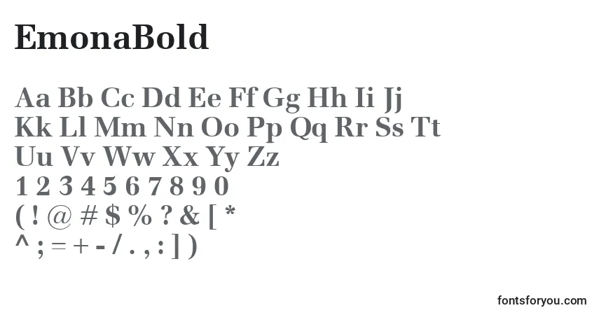 Schriftart EmonaBold – Alphabet, Zahlen, spezielle Symbole