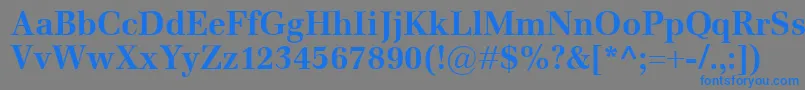 フォントEmonaBold – 灰色の背景に青い文字