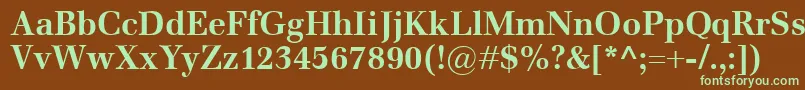 EmonaBold-fontti – vihreät fontit ruskealla taustalla