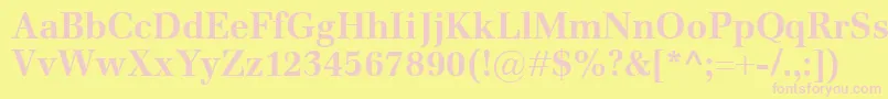 EmonaBold-fontti – vaaleanpunaiset fontit keltaisella taustalla
