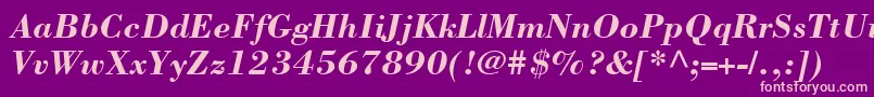 BodoniSsiBoldItalic Font – Pink Fonts on Purple Background