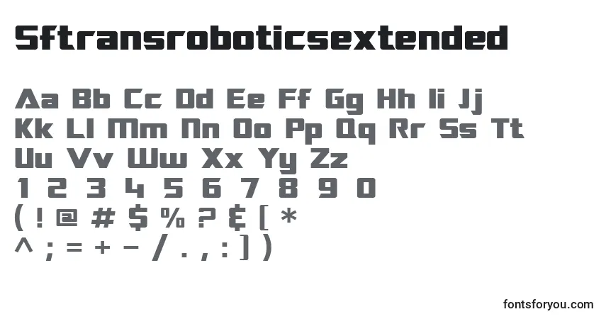 Schriftart Sftransroboticsextended – Alphabet, Zahlen, spezielle Symbole