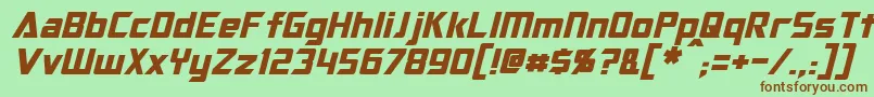 OptimusItalic Font – Brown Fonts on Green Background