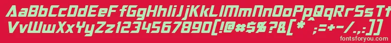 OptimusItalic Font – Green Fonts on Red Background