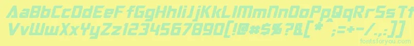 OptimusItalic Font – Green Fonts on Yellow Background