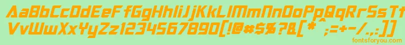 OptimusItalic Font – Orange Fonts on Green Background