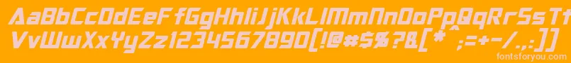 OptimusItalic Font – Pink Fonts on Orange Background