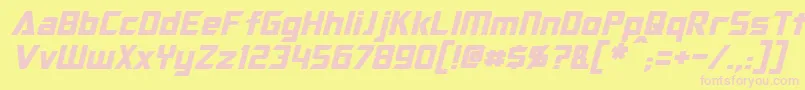 OptimusItalic Font – Pink Fonts on Yellow Background