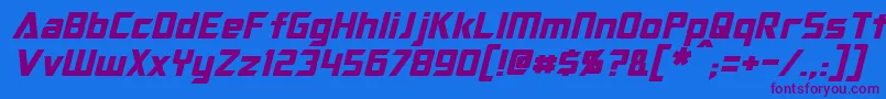 OptimusItalic Font – Purple Fonts on Blue Background