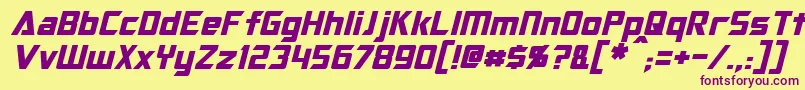 OptimusItalic Font – Purple Fonts on Yellow Background