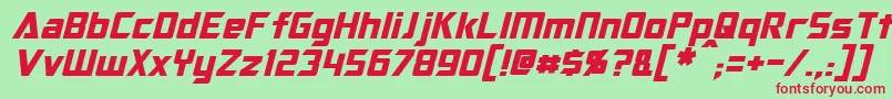 OptimusItalic Font – Red Fonts on Green Background
