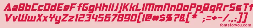 OptimusItalic Font – Red Fonts on Pink Background