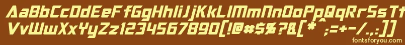 Шрифт OptimusItalic – жёлтые шрифты на коричневом фоне