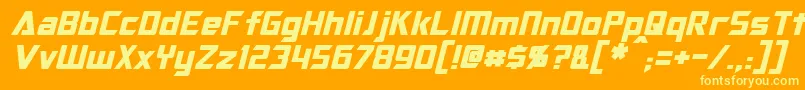 OptimusItalic Font – Yellow Fonts on Orange Background