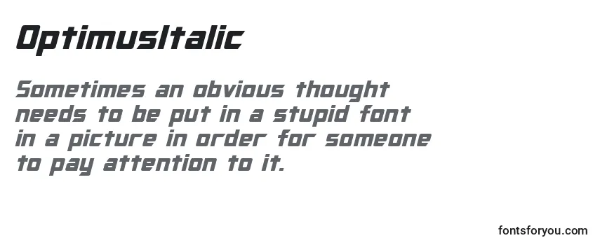 Review of the OptimusItalic Font
