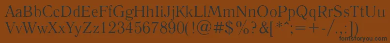 フォントLiteraturnayaRegular – 黒い文字が茶色の背景にあります