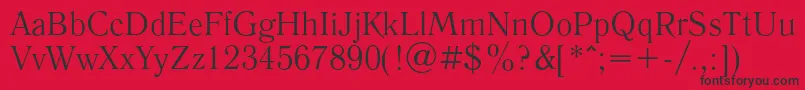 LiteraturnayaRegular-Schriftart – Schwarze Schriften auf rotem Hintergrund