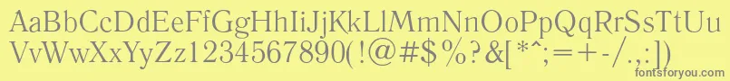 LiteraturnayaRegular Font – Gray Fonts on Yellow Background