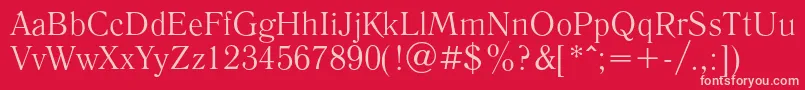 LiteraturnayaRegular Font – Pink Fonts on Red Background