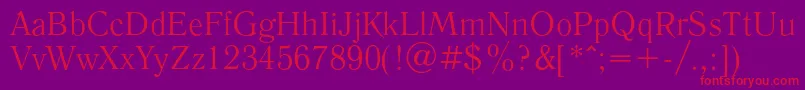 LiteraturnayaRegular Font – Red Fonts on Purple Background