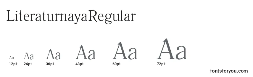 Размеры шрифта LiteraturnayaRegular