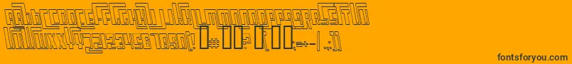 Fonte CosmicAgeOutlineItalic – fontes pretas em um fundo laranja