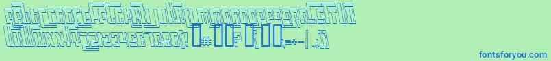 CosmicAgeOutlineItalic-fontti – siniset fontit vihreällä taustalla