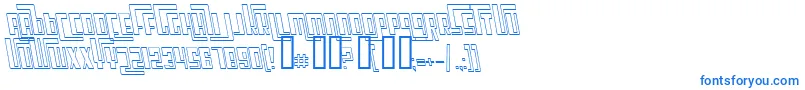 Czcionka CosmicAgeOutlineItalic – niebieskie czcionki na białym tle