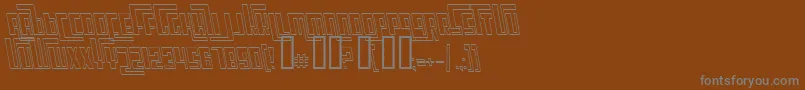 フォントCosmicAgeOutlineItalic – 茶色の背景に灰色の文字