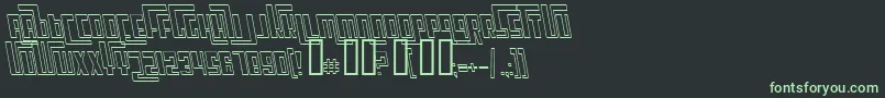 Fonte CosmicAgeOutlineItalic – fontes verdes em um fundo preto