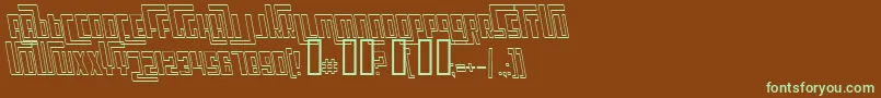 Czcionka CosmicAgeOutlineItalic – zielone czcionki na brązowym tle