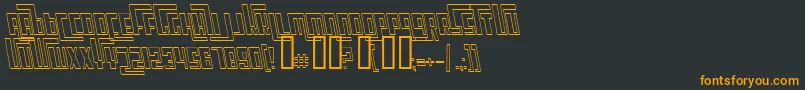 Czcionka CosmicAgeOutlineItalic – pomarańczowe czcionki na czarnym tle