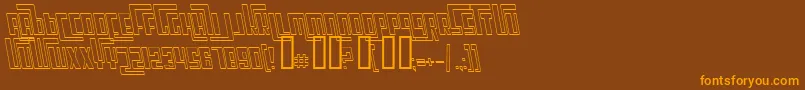 Fonte CosmicAgeOutlineItalic – fontes laranjas em um fundo marrom